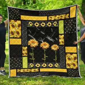 Quilt Blanket Hippie Faith Hope Love Dhc09121270Dd , 50 x 60 Inch, Quilt Bed Set