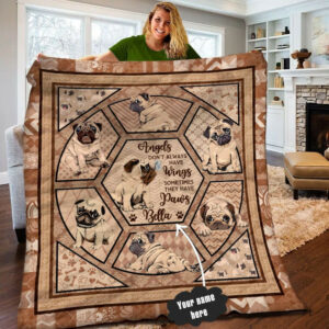 Pug Personalized Quilt Blanket LML080607DT , 50 x 60 Inch, Quilt Bed Set