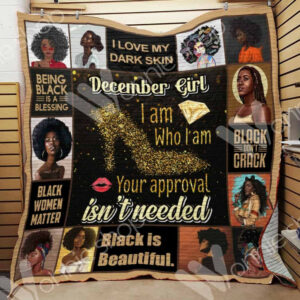 December Black Women Quilt Blanket DHC0102859TD , 50 x 60 Inch, Quilt Bed Set