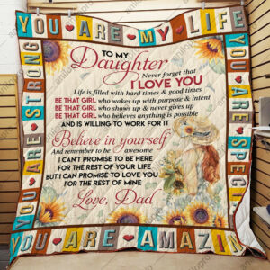 Dad To Daughter Be That Girl GS-CL-DT3006 Quilt Blanket , 50 x 60 Inch, Quilt Bed Set