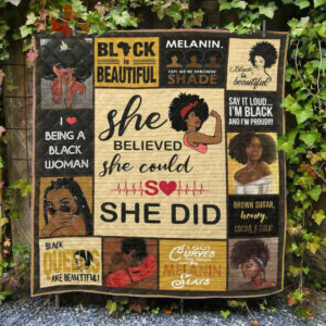 Black Women LI170701A TBG Quilt Blanket , 50 x 60 Inch, Quilt Bed Set