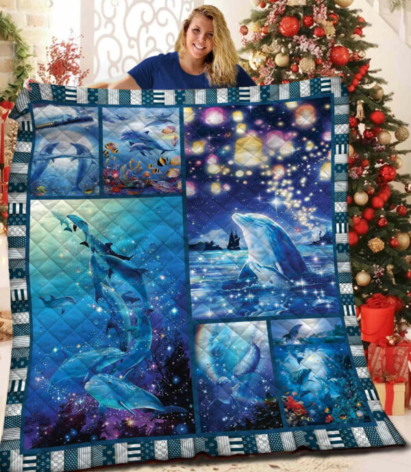 Dolphin Quilt Blanket Bbb241004Sm , 50 X 60 Inch, Quilt Bed Set