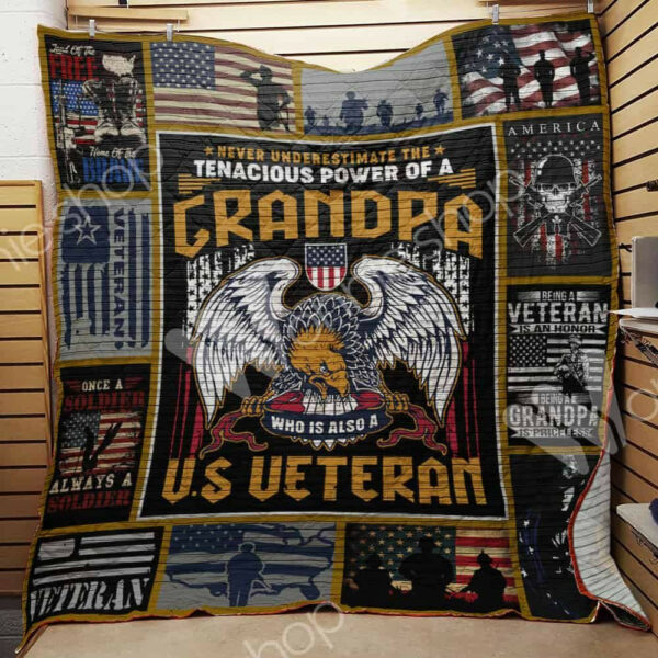 Veteran Grandpa Quilt Blanket Dhc1102260Td , 50 X 60 Inch, Quilt Bed Set