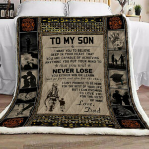 Dad To Son Never Lose Quilt Blanket DHC3101322LT , 50 x 60 Inch, Quilt Bed Set