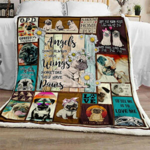 Pug Happy Puggy Quilt Blanket DHC31121118TD , 50 x 60 Inch, Quilt Bed Set