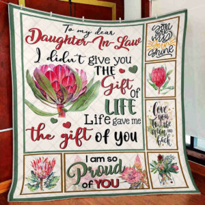 Daughter Blanket, To My Dear Daughter-In-Law, I Didn’t Give You The Gift Of Life Quilt Blanket, 50 x 60 inch, Sherpa Blanket