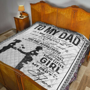 Daughter To Dad Quilt Blanket DHC02011769DD , 50 x 60 Inch, Quilt Bed Set