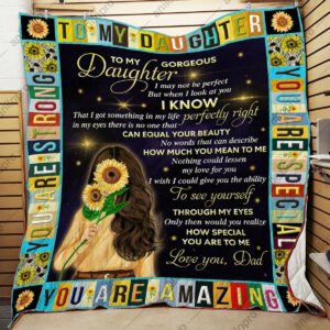 Dad To Daughter You Are Special Quilt Blanket DHC040120143TD , 50 x 60 Inch, Quilt Bed Set