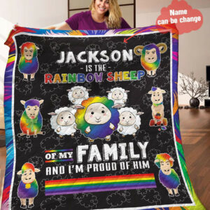 Rainbow Sheep Proud LGBT Personalized Quilt Blanket HHH100608NA , 50 x 60 Inch, Quilt Bed Set