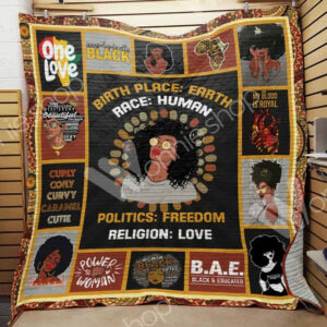 Black Women Quilt Blanket DHC03021299TD , 50 x 60 Inch, Quilt Bed Set
