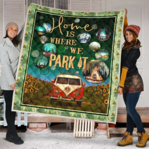 Quilt Blanket Camping Home Is Where We Park It Dhc09121205Dd , 50 x 60 Inch, Quilt Bed Set