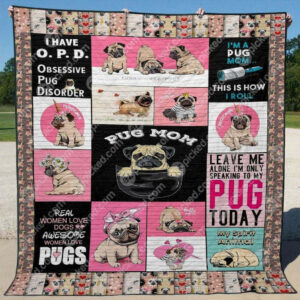 Pug Mom CLT150650 Quilt Blanket , 50 x 60 Inch, Quilt Bed Set