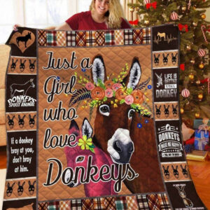 Donkey Girl Love Donkeys Quilt Blanket Dhc04011637Dd , 50 x 60 Inch, Quilt Bed Set
