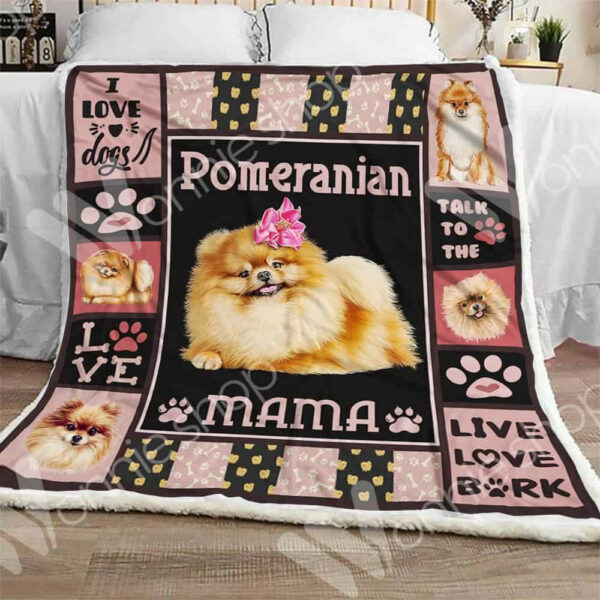 Pomeranian Dog Sherpa Quilt Blanket Dhc0102515Td , 50 X 60 Inch, Quilt Bed Set