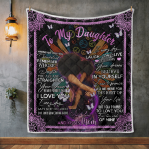 Daughter Blanket, To My Daughter, In Everyday Laugh Love Live Follow Your Dream Quilt Blanket, 50 x 60 inch, Sherpa Blanket