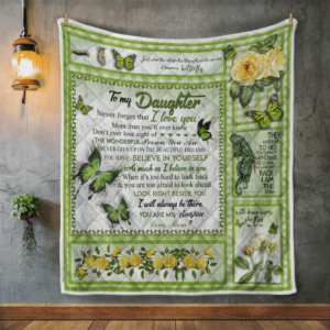 Daughter Blanket, To My Daughter, Never Forget That I Love You More Than You’ll Ever Know Quilt Blanket, 50 x 60 inch, Sherpa Blanket