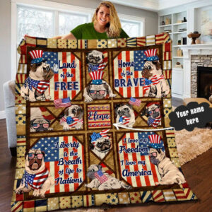 Pug Personalized Quilt Blanket LML160633DT , 50 x 60 Inch, Quilt Bed Set