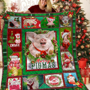 Pig Christmas BBB221051MH Quilt Blanket , 50 x 60 Inch, Quilt Bed Set