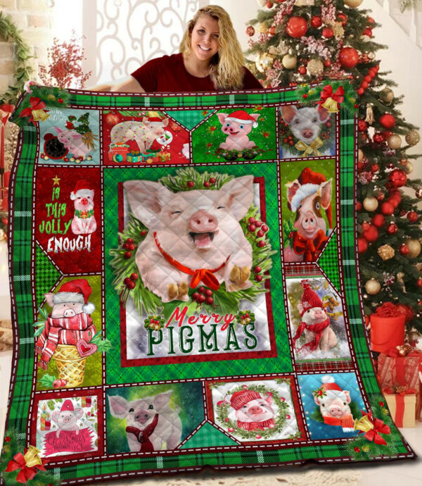 Pig Christmas Bbb221051Mh Quilt Blanket , 50 X 60 Inch, Quilt Bed Set