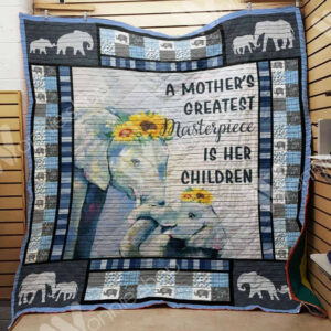 Elephant Mom Quilt Blanket DHC1102755TD , 50 x 60 Inch, Quilt Bed Set