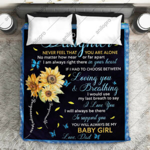 Dad To Daughter Loving You And Breathing Quilt Blanket DHC04012068TD , 50 x 60 Inch, Quilt Bed Set