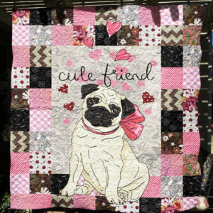 Pug Cute Friend Quilt Blanket DHC020120850TD , 50 x 60 Inch, Quilt Bed Set