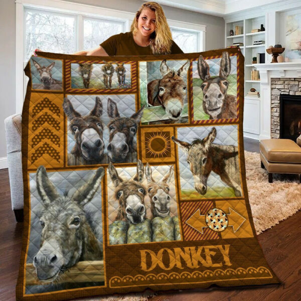 Donkey Quilt Blanket Bbb240219Sm , 50 X 60 Inch, Quilt Bed Set