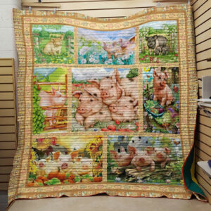 Pig Cute Pink Pigs Quilt Blanket Dhc04011427Dd , Quilt Bed Set Size Single, Twin, Full, Queen, King, Super King