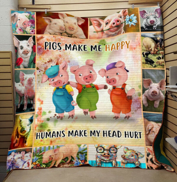 Pig Quilt Blanket Dhc1312623Vt , Quilt Bed Set Size Single, Twin, Full, Queen, King, Super King