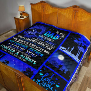 Daughter To Dad Quilt Blanket DHC02011177DD , 50 x 60 Inch, Quilt Bed Set