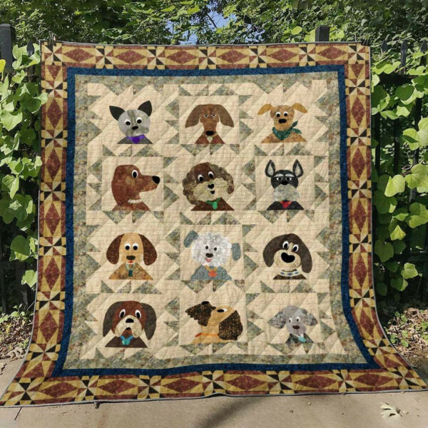Dog Ht80010 Quilt Blanket , Quilt Bed Set Size Single, Twin, Full, Queen, King, Super King