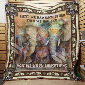 Elephant Family Quilt Blanket DHC1102748TD , 50 x 60 Inch, Quilt Bed Set