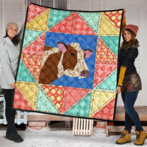 Quilt Blanket Print Cow Cute Style Vintage Sk01 DHC02012034TD , 50 x 60 Inch, Quilt Bed Set