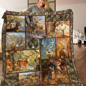 Deer Hunting Quilt Blanket C9B260303TA , 50 x 60 Inch, Quilt Bed Set