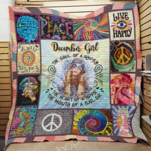 December Hippie Girl Quilt Blanket DHC0302918TD , 50 x 60 Inch, Quilt Bed Set