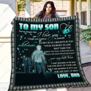 Dad To Son I Believe In You Quilt Blanket DHC040120200TD , Quilt Bed Set Size Single, Twin, Full, Queen, King, Super King