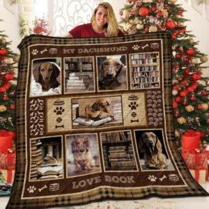 Dachshund My Dachshund Love Book Quilt Blanket Christmas Christmas Gifts Merry Christmas Holiday Gifts Gift Dhc03011705Dd , 50 x 60 Inch, Quilt Bed Set