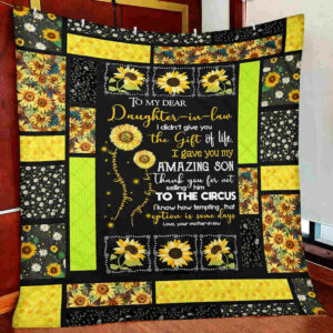 Daughter Blanket, To My Dear Daughter-in-law Blanket, I Gave You My Amazing Son Quilt Blanket, 50 x 60 inch, Sherpa Blanket