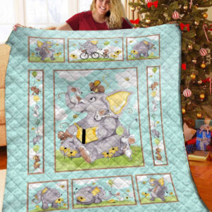 Elephant Quilt Blanket BBB051129HT , 50 x 60 Inch, Quilt Bed Set