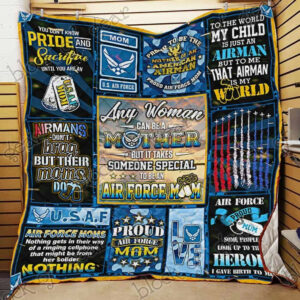 Proud Air Force Mom T1 GS-CL-NT2910 Quilt Blanket , 50 x 60 Inch, Quilt Bed Set