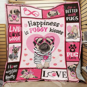 Pug Dog Quilt Blanket DHC0102494TD , 50 x 60 Inch, Quilt Bed Set