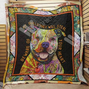 Pitbull Dog Quilt Blanket DHC1002666TD , 50 x 60 Inch, Quilt Bed Set