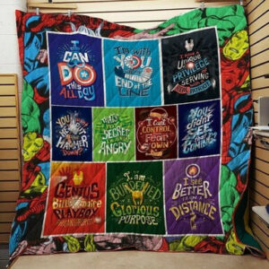 Quilt Blanket Avenger Characters Quotes 3d , Quilt Bed Set Size Single, Twin, Full, Queen, King, Super King