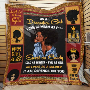 December Black Women Quilt Blanket DHC0602641TD , 50 x 60 Inch, Quilt Bed Set