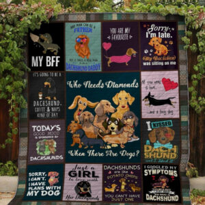 Dachshund Today Good Mood Quilt Blanket DHC020120951TD , 50 x 60 Inch, Quilt Bed Set