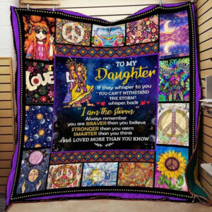 Personalized Hippie To My Daughter From Mom If They Whisper To You Quilt Blanket Great Customized, 50 x 60 Inch, Quilt Bed Set