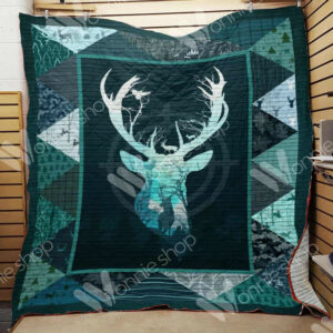 Deer Hunting Quilt Blanket DHC1102420TD , 50 x 60 Inch, Quilt Bed Set