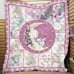 Elephant Its Your Love Quilt Blanket DHC0201201162TD , 50 x 60 Inch, Quilt Bed Set