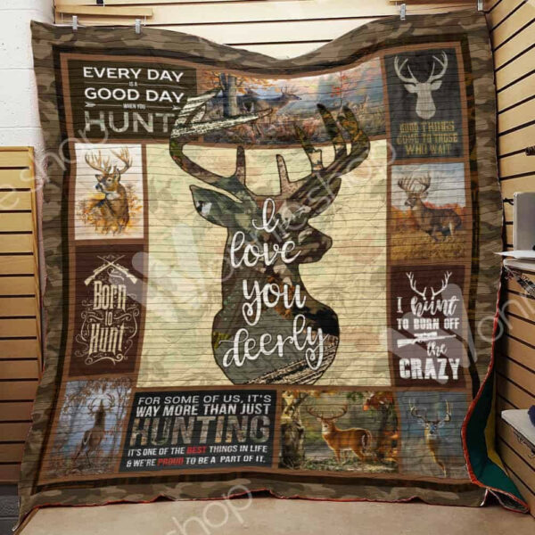 Deer Hunting Quilt Blanket Dhc1102780Td , 50 X 60 Inch, Quilt Bed Set