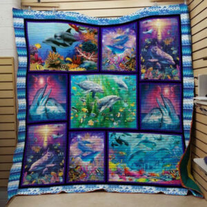 Dolphin Hotline Bling Quilt Blanket DHC020120527TD , 50 x 60 Inch, Quilt Bed Set